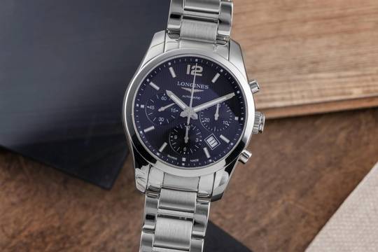  Longines Conquest Classic Chronograph Stahl Automatik Herrenuhr Ref. L2.786.4.56.6 B&P 