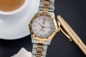Thumbnail von TAG Heuer Aquaracer Stahl / vergoldet Quarz MOP Dial Ref. WAF1320.BBO820