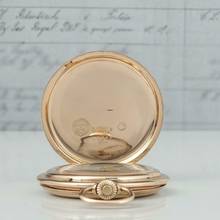 Thumbnail von A. Lange & Söhne Full Set Glashütter Sprungdeckel Taschenuhr Royal mit Perlenrand 14k Gold 1908 Zertifikat vom Uhremnuseum in Glashütte Original Leder Etui