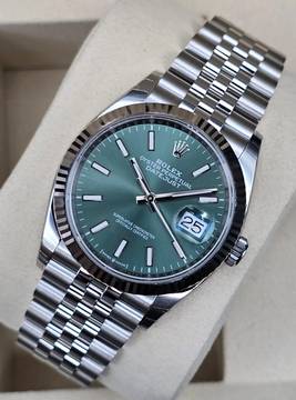  Rolex Datejust 36 36mm 126234 Mint Green - Jubilee Bracelet Full Stickers Unworn/New condition Full Set 9/2025 