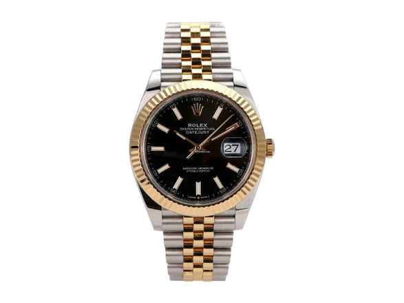  Rolex Datejust 41 Edelstahl Gelbgold Ref. 126333 Schwarz Index Jubile-Band 