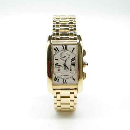  Cartier Tank Américaine XL Chrono - Ref. 1730 - Vollgold - Ø45mm - Quarz - Mit B+P Fullset 