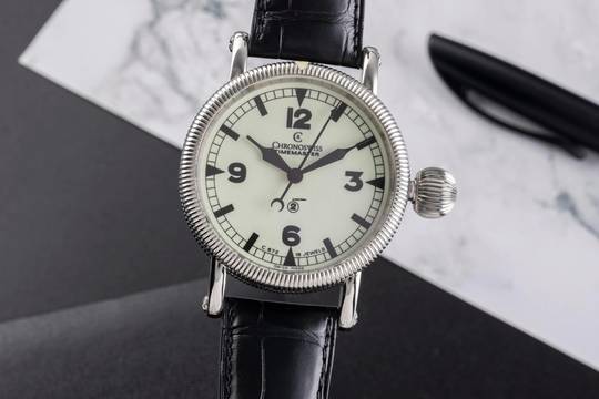  Chronoswiss Timemaster 44 Edelstahl Handaufzug Herrenuhr Ref. CH6233 B&P 2001 