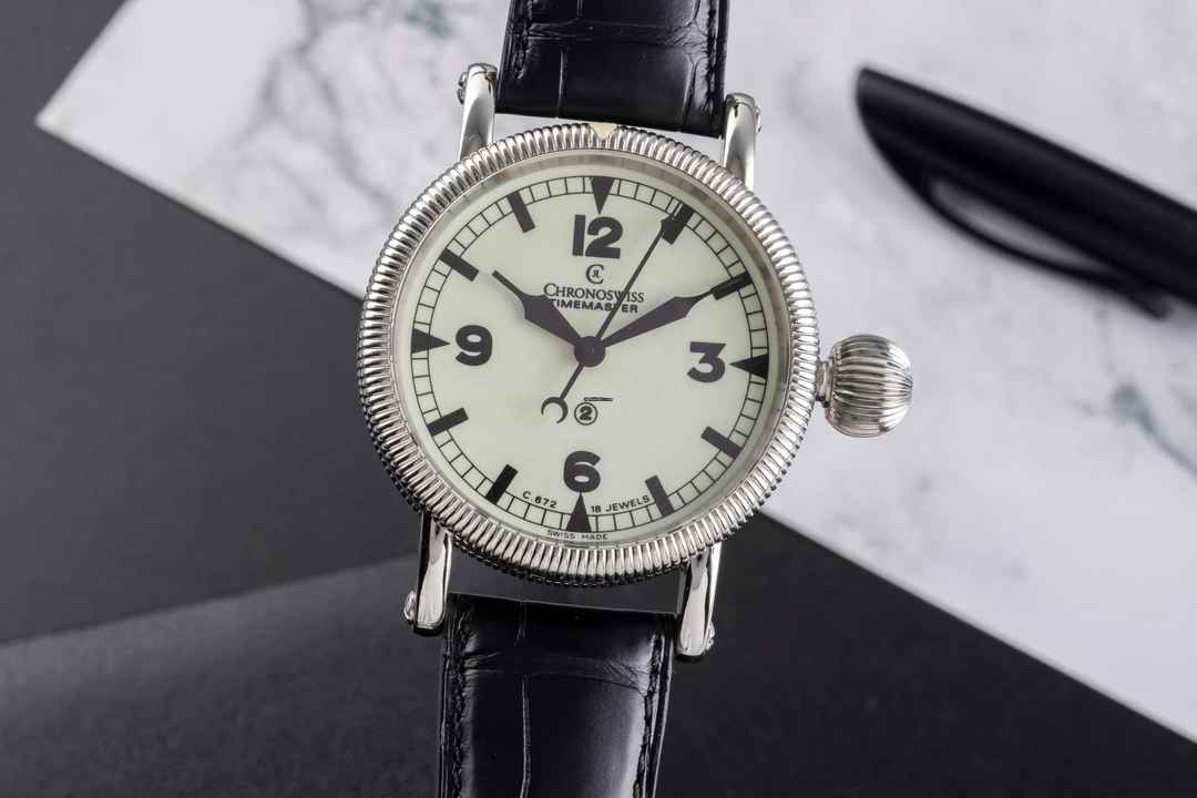  Chronoswiss Timemaster 44 Edelstahl Handaufzug Herrenuhr Ref. CH6233 B&P 2001 