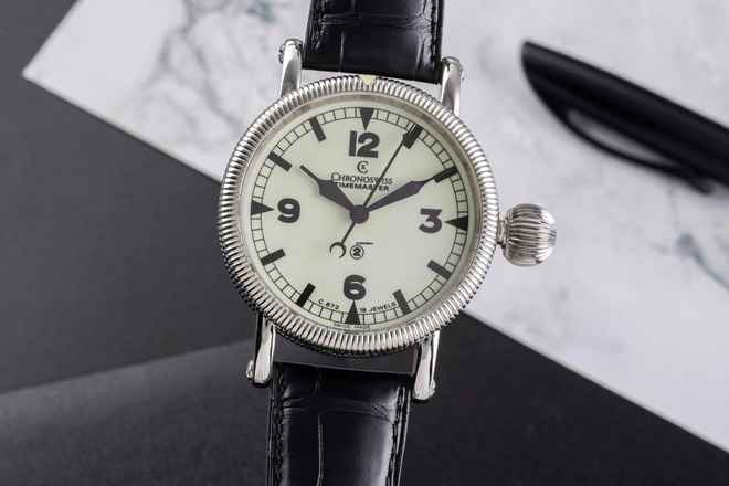  Chronoswiss Timemaster 44 Edelstahl Handaufzug Herrenuhr Ref. CH6233 B&P 2001 