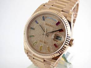 Thumbnail von Rolex Day-Date 36 Rainbow Pave Diamond Dial with all stickers