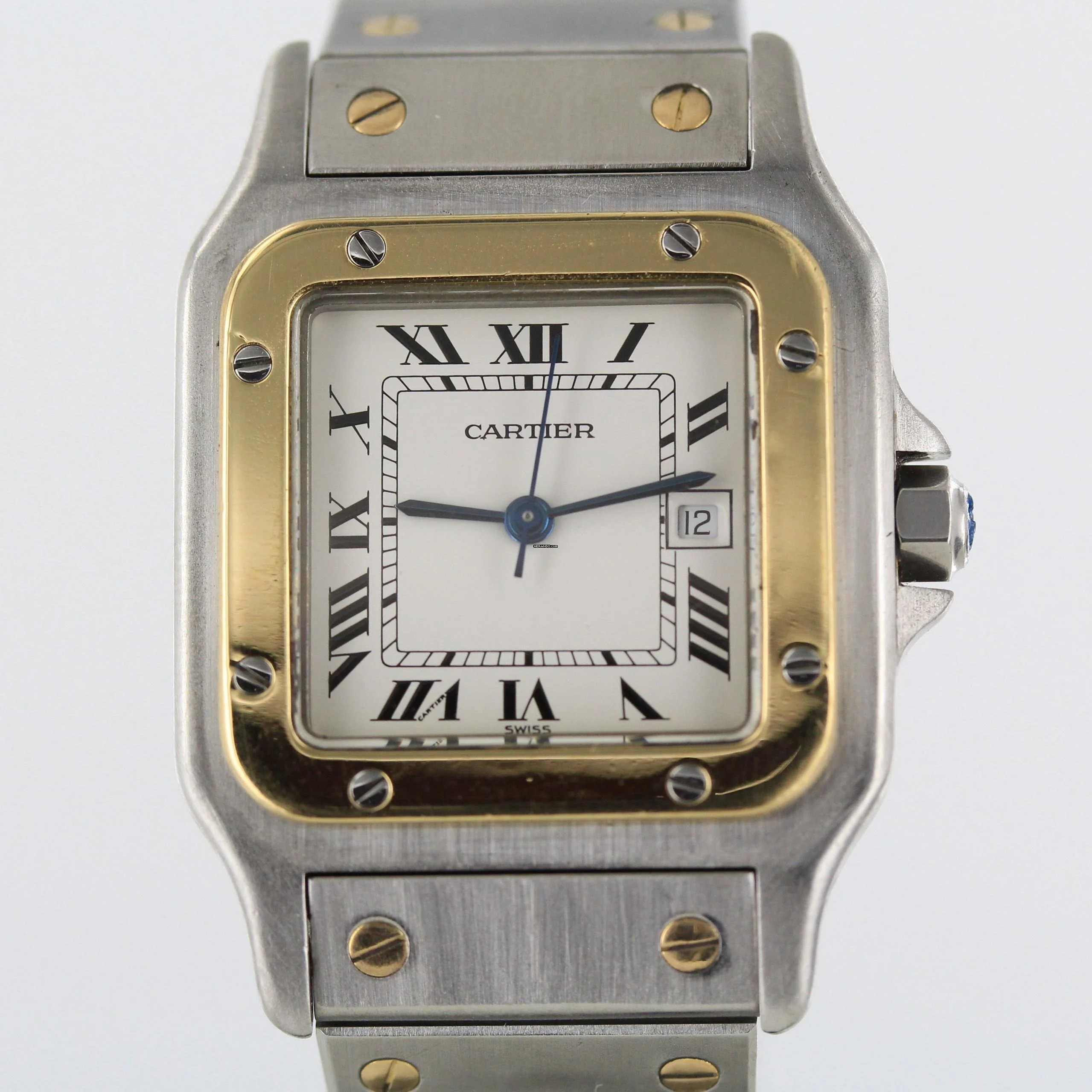  Cartier Santos Carree DATUM//STAHL/GOLD//GARANTIEKARTE//INKL.REISETASCHE#KS 