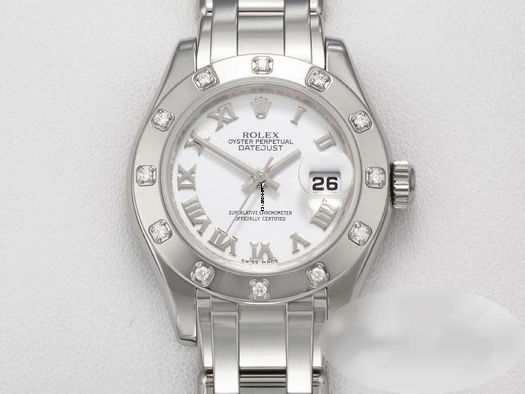 Rolex Lady-Datejust Pearlmaster 29 80319 Weissgold 750 2007 Diamanten Automatik Lady Gold