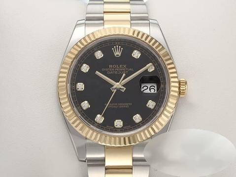  Rolex Datejust 41 126333 Edelstahl Gelbgold 750 Diamanten Automatik Stainless Steel 18kt Yellow Gold Oyster-band Chronometer Black Dial 