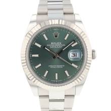 Thumbnail von Rolex Datejust 41 Fluted Oyster Mint Green Dial NEW 2025