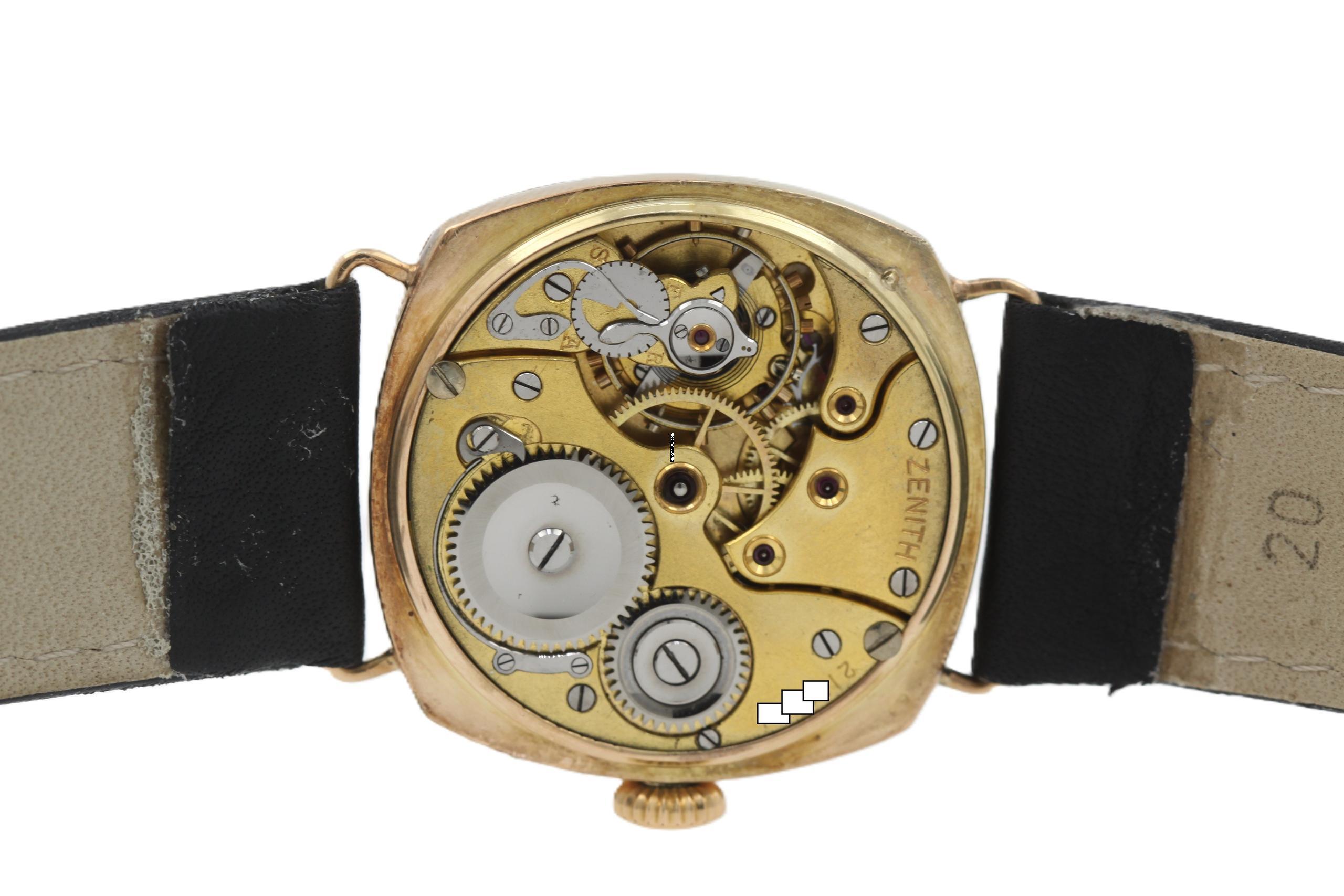 Thumbnail von Zenith Vintage Cushion Shape 14K Gold Porcelain Dial