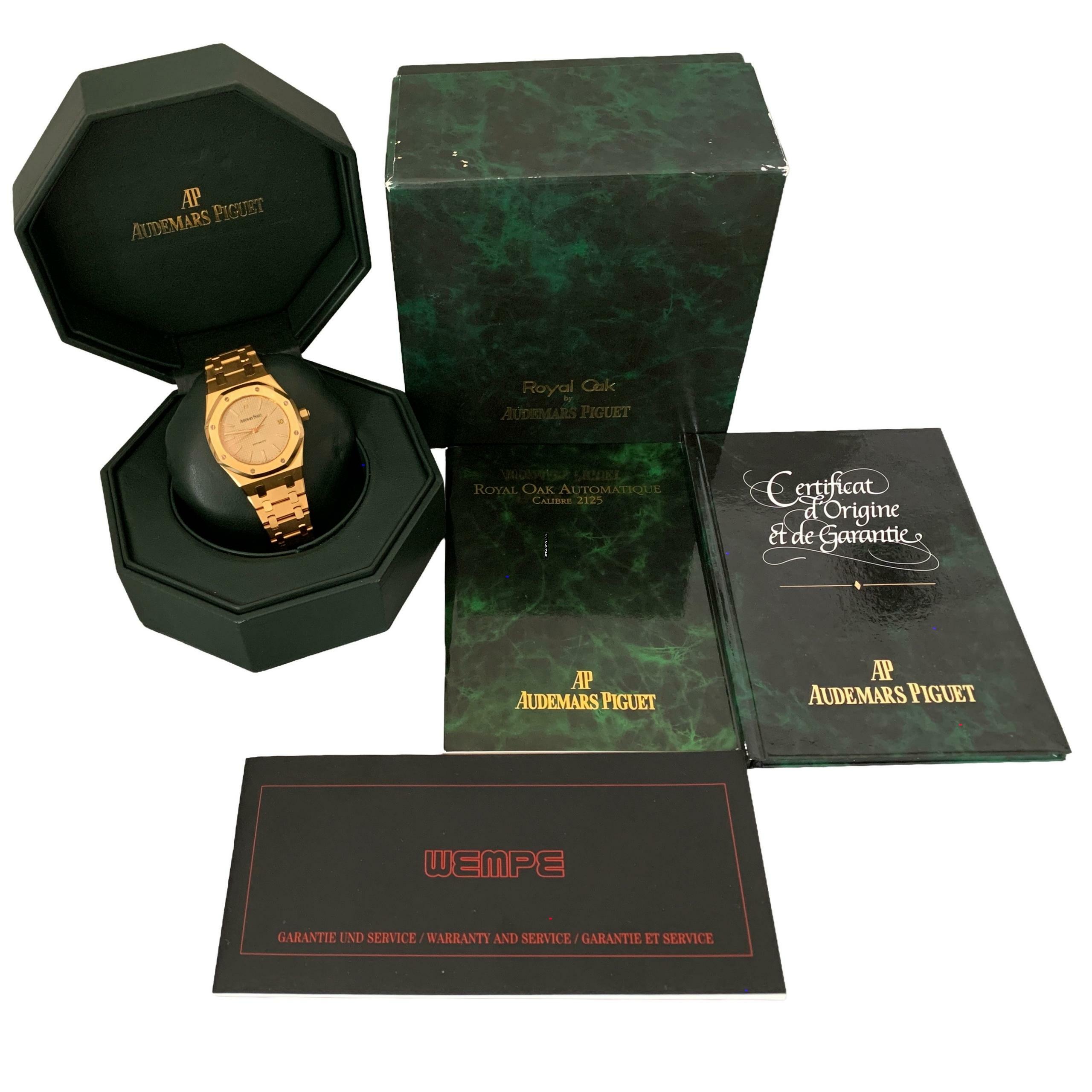 Thumbnail von Audemars Piguet Royal Oak 14790BA 36MM champagne dial yellow gold 18KT Full Set