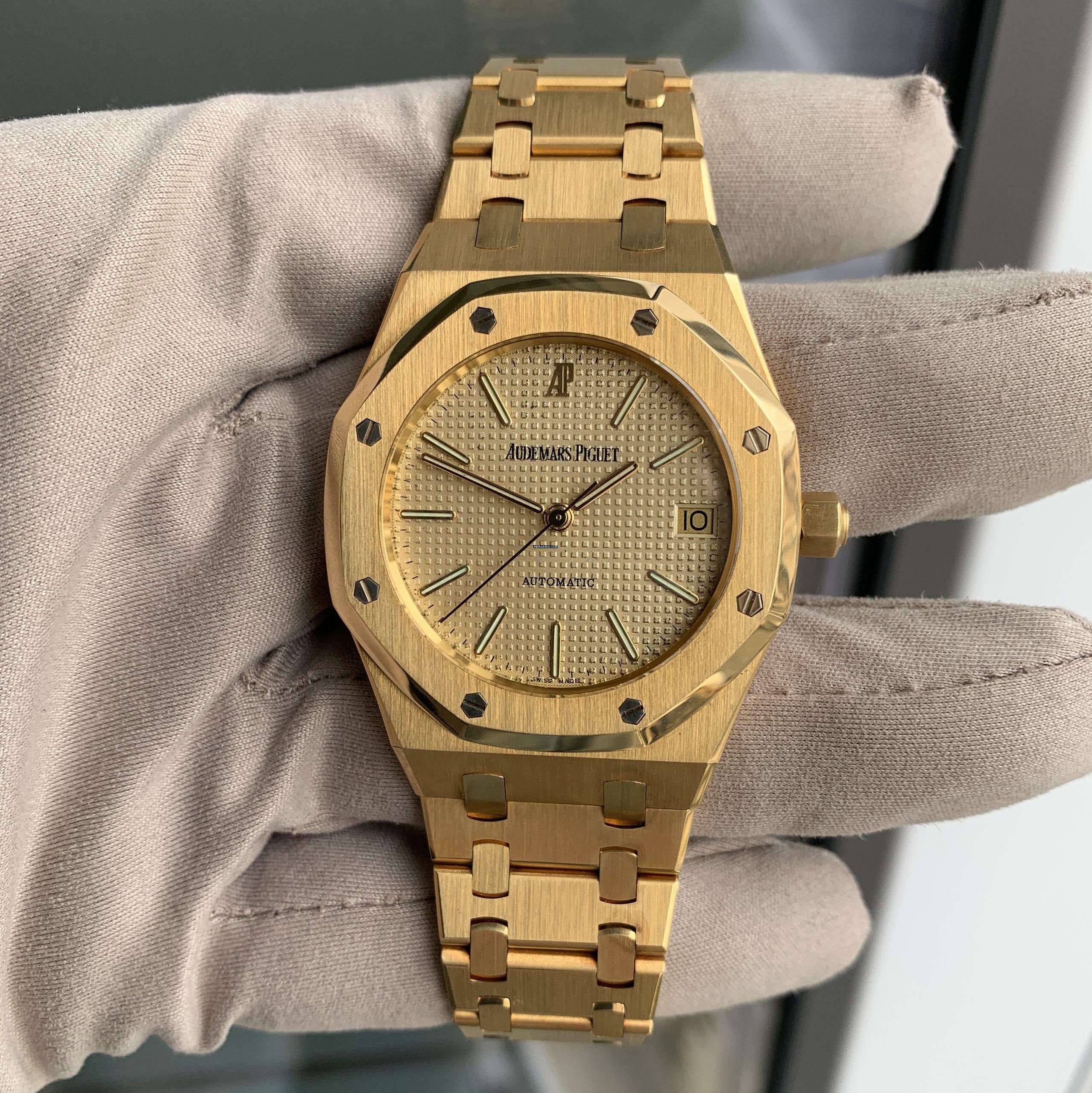 Thumbnail von Audemars Piguet Royal Oak 14790BA 36MM champagne dial yellow gold 18KT Full Set