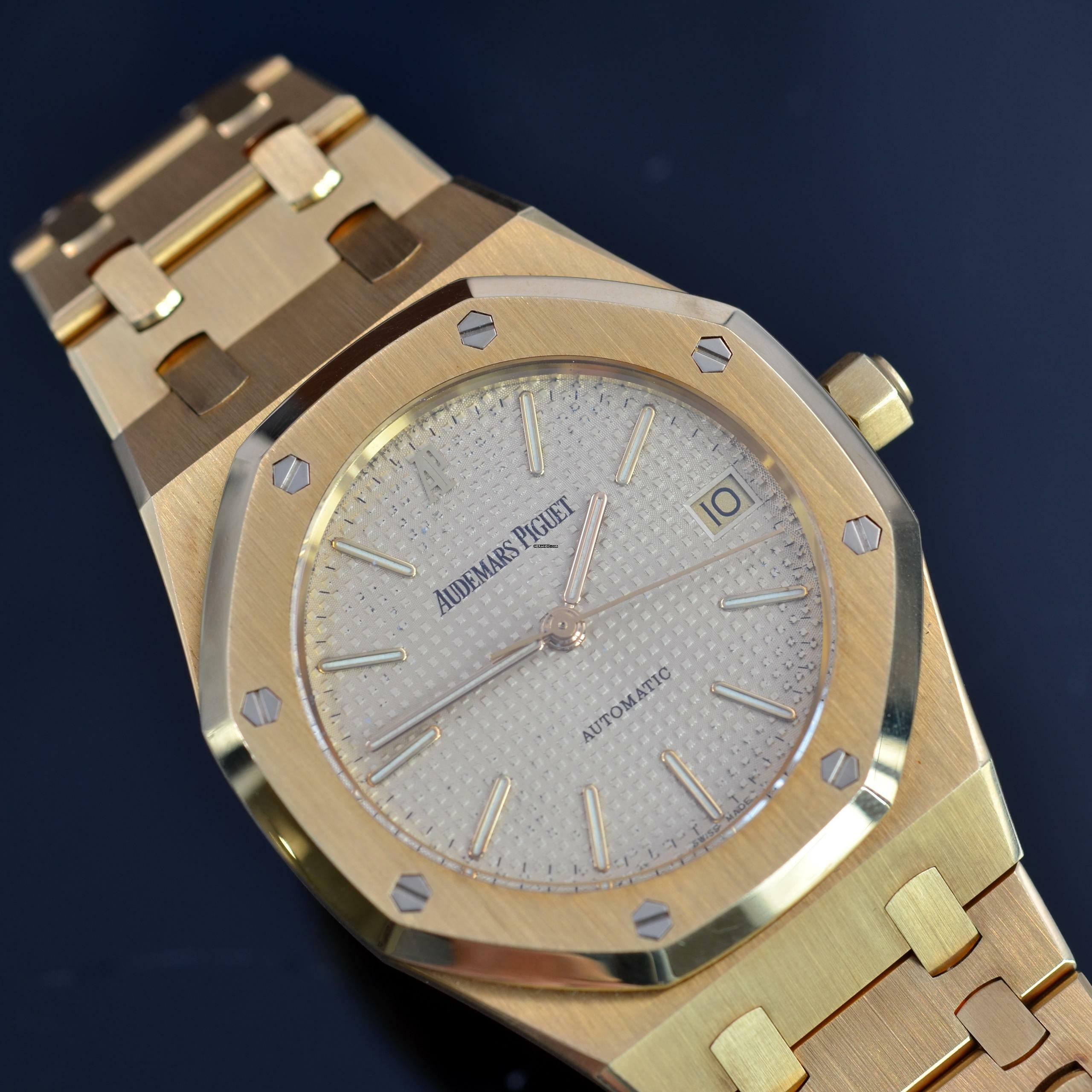 Thumbnail von Audemars Piguet Royal Oak 14790BA 36MM champagne dial yellow gold 18KT Full Set