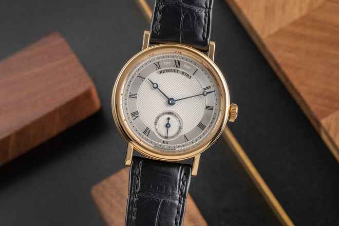  Breguet Classique 18K (0,750) Gold Handaufzug Herrenuhr Ref. 5907BA Papiere 