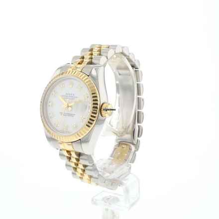  Rolex Lady-Datejust 26 Jubilee Fluted Steel Gold White Diamond Dial 
