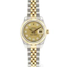 Thumbnail von Rolex Lady-Datejust 26 Jubilee Fluted Steel Gold Champagne Diamond Dial