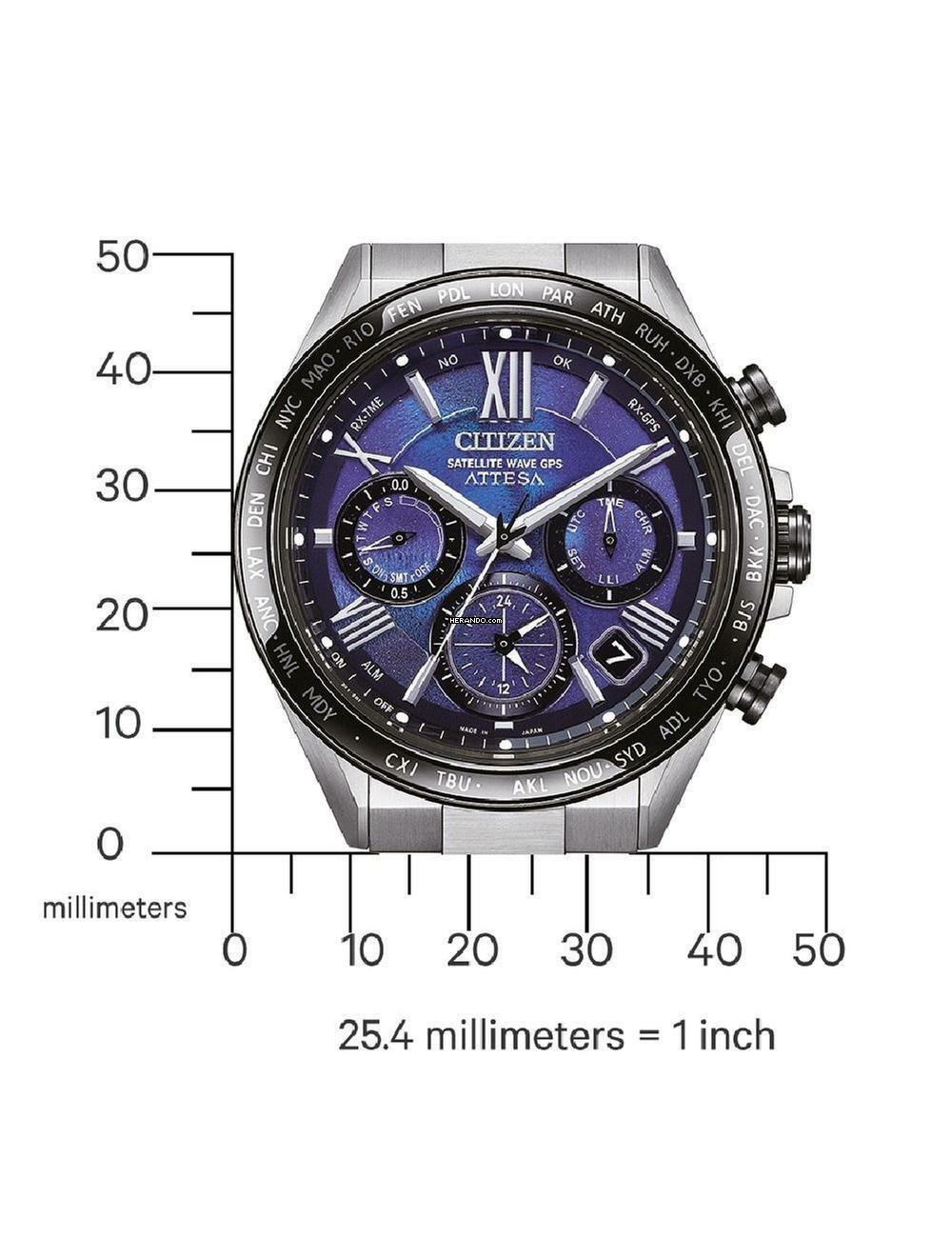 Thumbnail von Citizen CC4075-50L Herrenuhr Attesa Satellite Wave GPS Eco Drive Titanium 45mm 10ATM