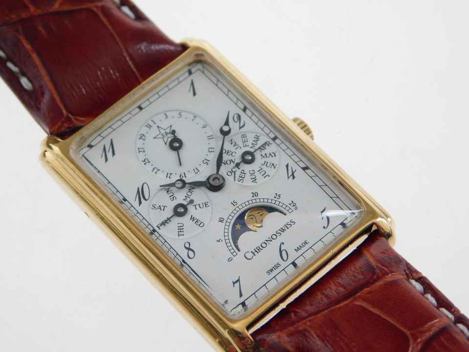  Chronoswiss Vollkalender Rectangular wie Noveceinto absolute Rarität 27 x 38 mm 