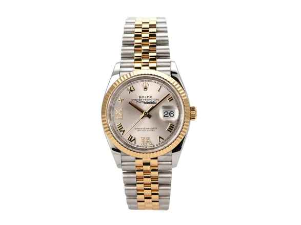  Rolex Datejust 36 Oystersteel / Gelbgold 126233 Silber Römisch Diamant Jubile-Band 