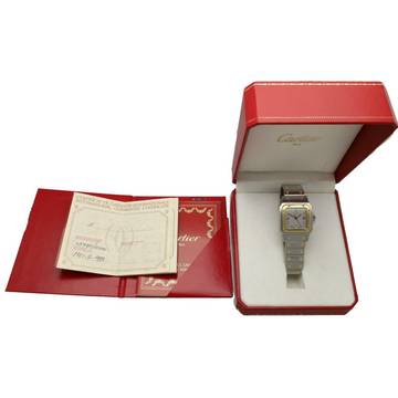  Cartier Santos Galbée 187901 Full Set Grey Dial Mint First Owner 