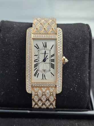  Cartier Tank Américaine HP100621 18k Roségold Factory Iced Out - NOS / New - Referenz HP10062 