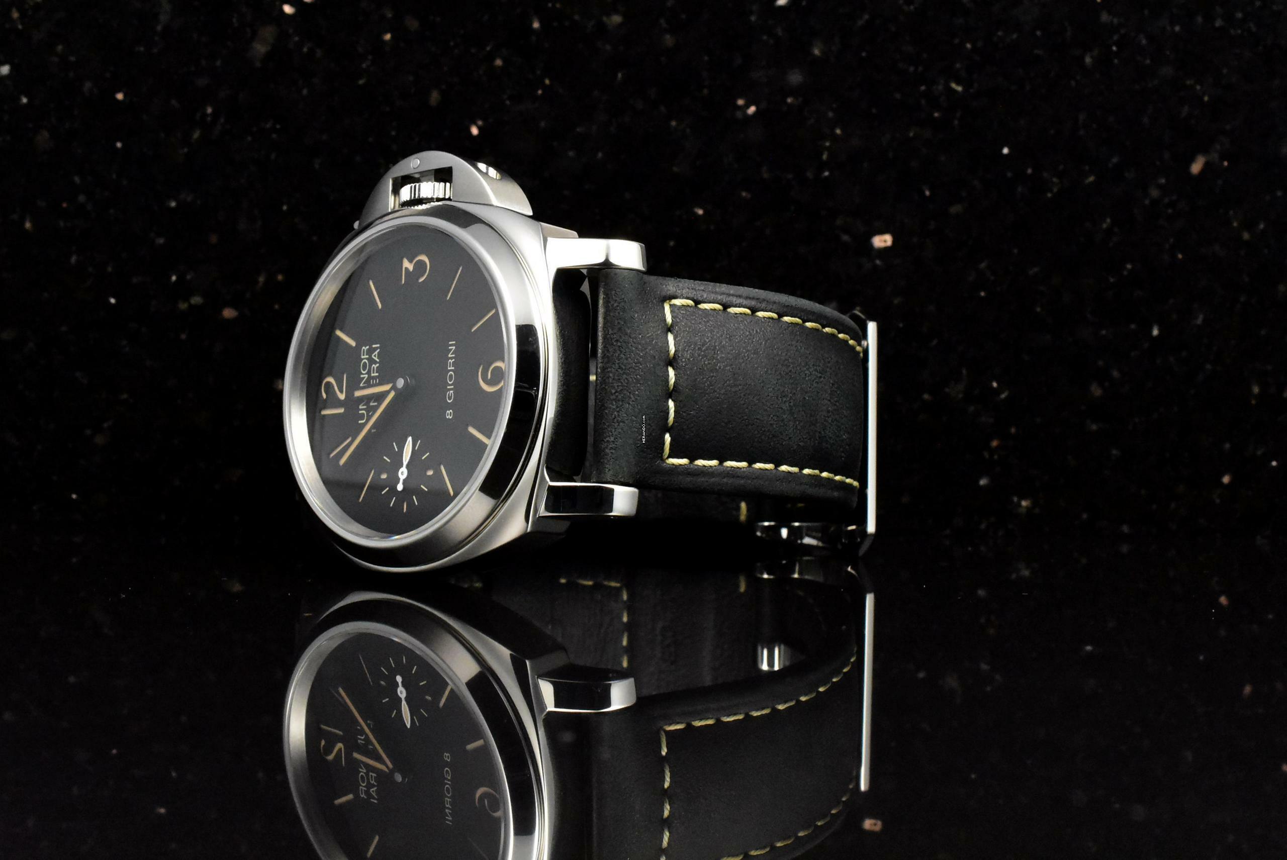 Thumbnail von Panerai Luminor Base 8 Days Giorni / 8 Days PAM00915 unpoliert Stahl 44MM - B&P 2020