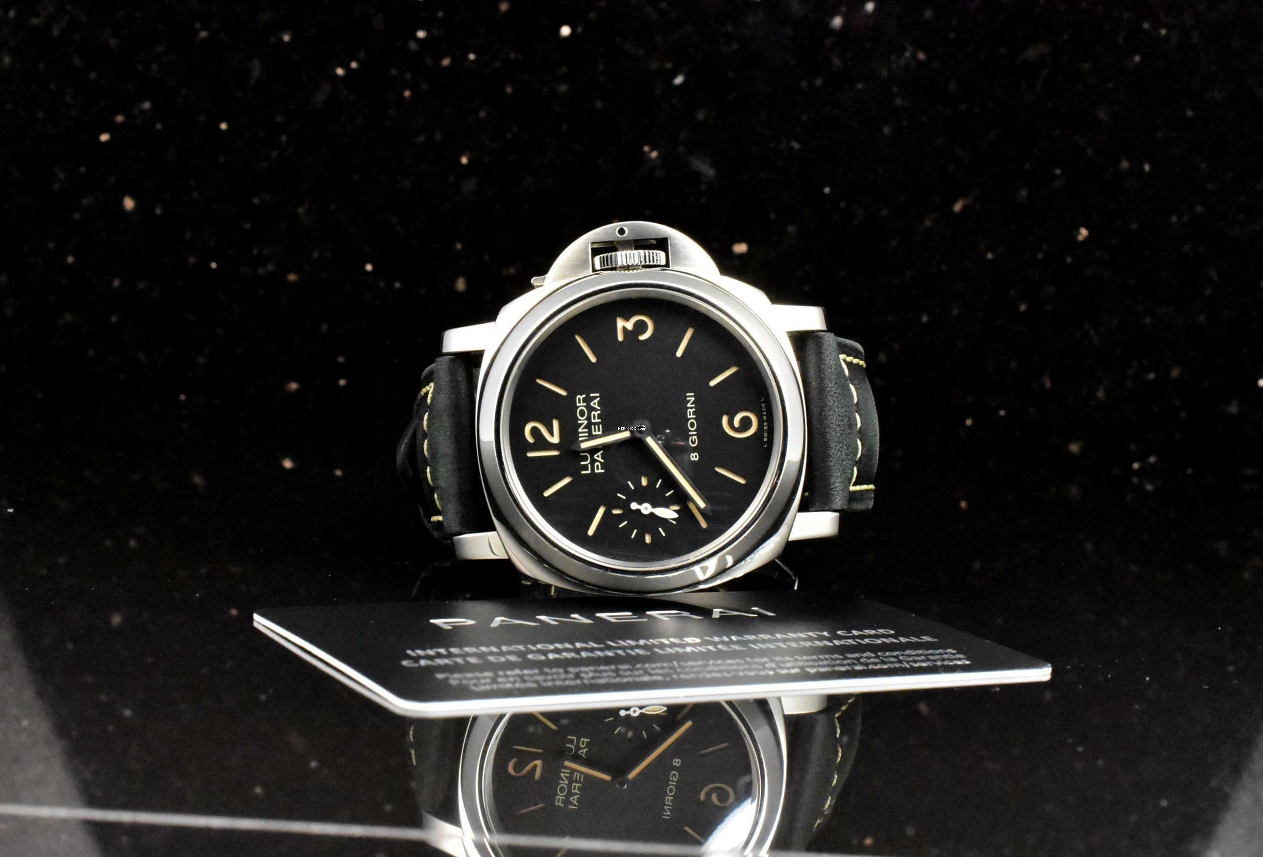 Thumbnail von Panerai Luminor Base 8 Days Giorni / 8 Days PAM00915 unpoliert Stahl 44MM - B&P 2020