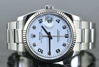 Thumbnail von Rolex Oyster Perpetual Date 115234 | white diamond dial | CC100 Full Set 2017