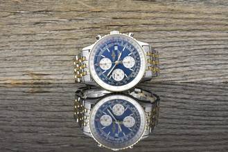 Thumbnail von Breitling Old Navitimer D13022 Blue Dial Stahl Gold very Nice Vintage B&P 1995
