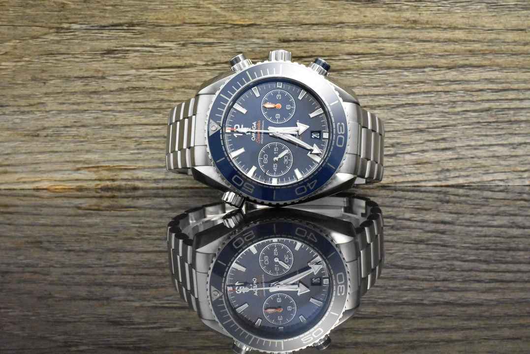  Omega Seamaster Planet Ocean Chronograph Co-Axial 45.5 Master Chronometer Blue Keramik B&P 2016 