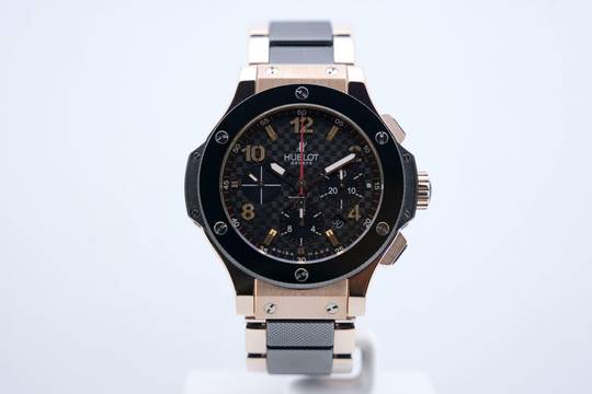  Hublot Big Bang 44 mm Rose Gold Ceramic Bezel Black Dial - With Additional Rose Gold Bracelet - With Box 301.PB.131.RX 