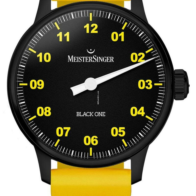 Thumbnail von Meistersinger Edition Black One Automatik Herrenuhr - Schwarz mit Gelb ED-PR-BLACK ONE