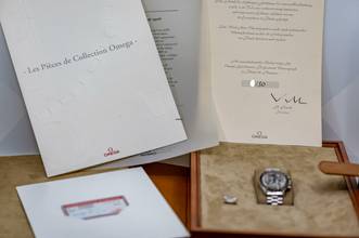 Thumbnail von Omega Speedmaster limited Apollo XI 1969 to 94 | Platinum | skeletonized | Full Set