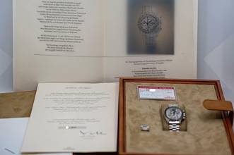 Thumbnail von Omega Speedmaster limited Apollo XI 1969 to 94 | Platinum | skeletonized | Full Set