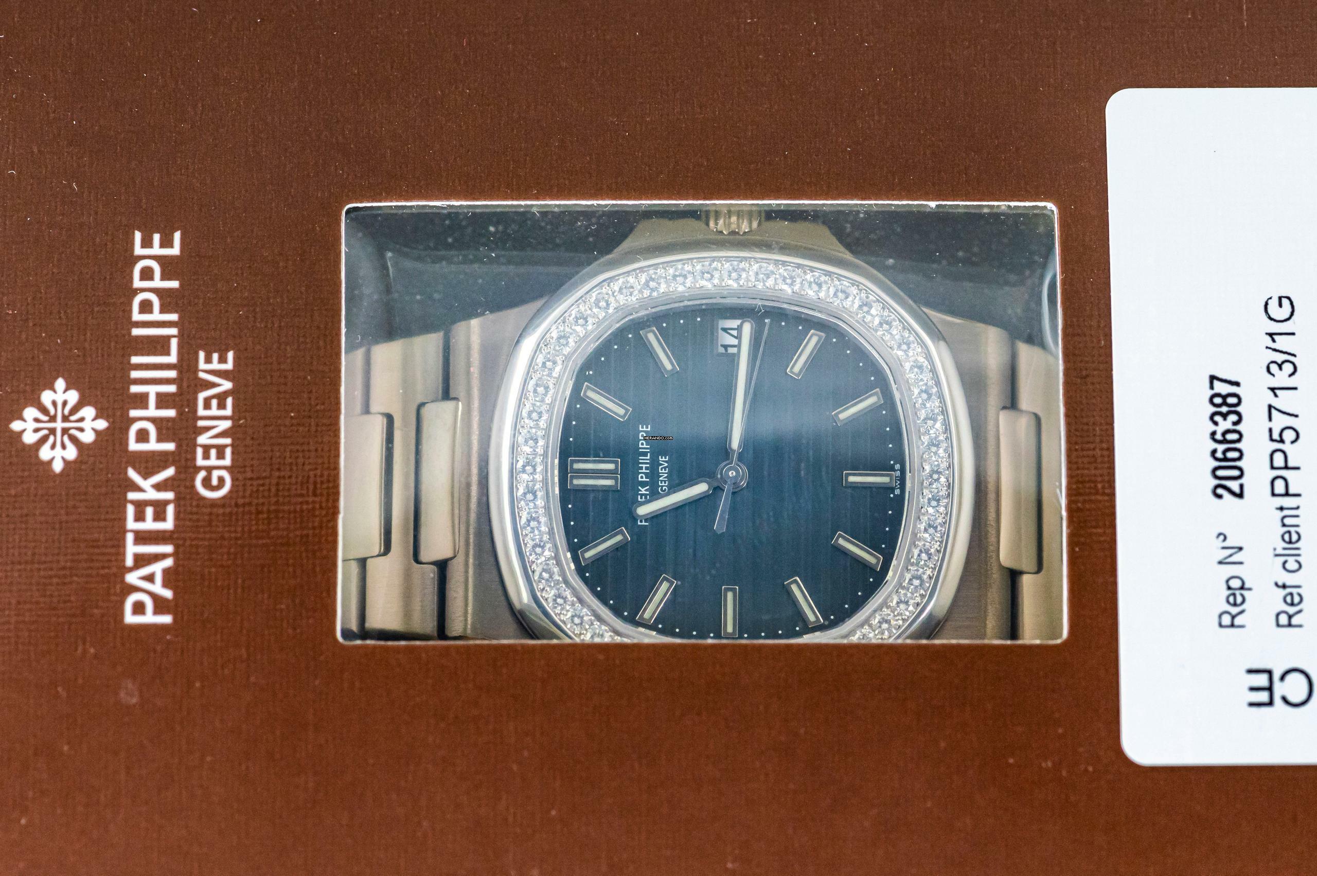 Thumbnail von Patek Philippe Nautilus Jumbo | 5713/1G | Whitegold | Diamond Bezel | sealed