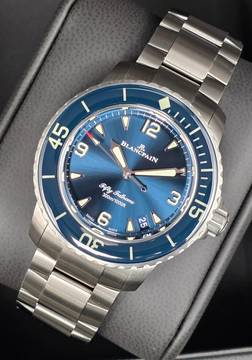  Blancpain Fifty Fathoms Automatique 42.3mm 5010 12B40 98S Titanium - Blue Dial Unworn/New Condition Full Set 9-2025 