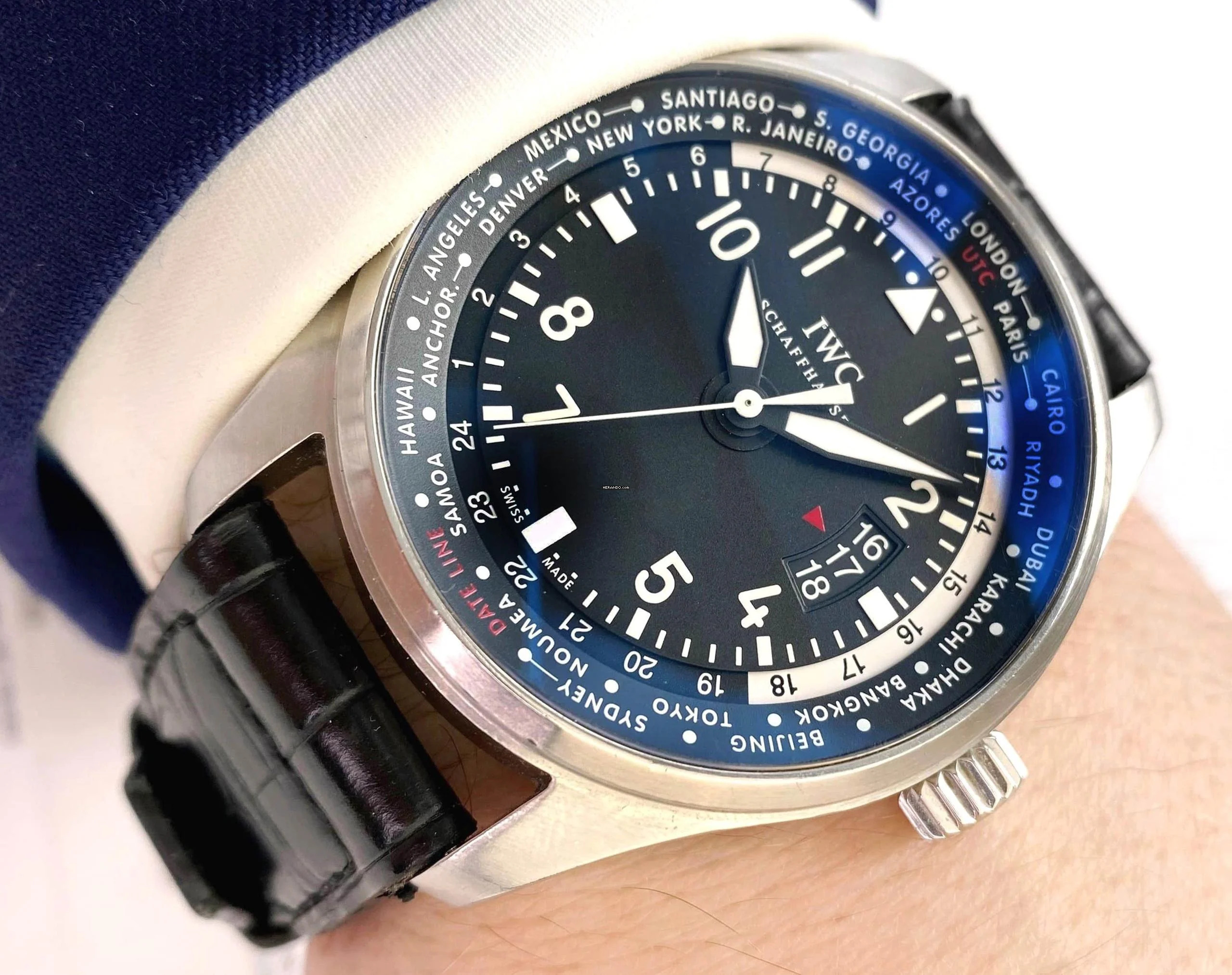  IWC Fliegeruhr Worldtimer Automatik PAPIERE ref IW326201 IW326201 