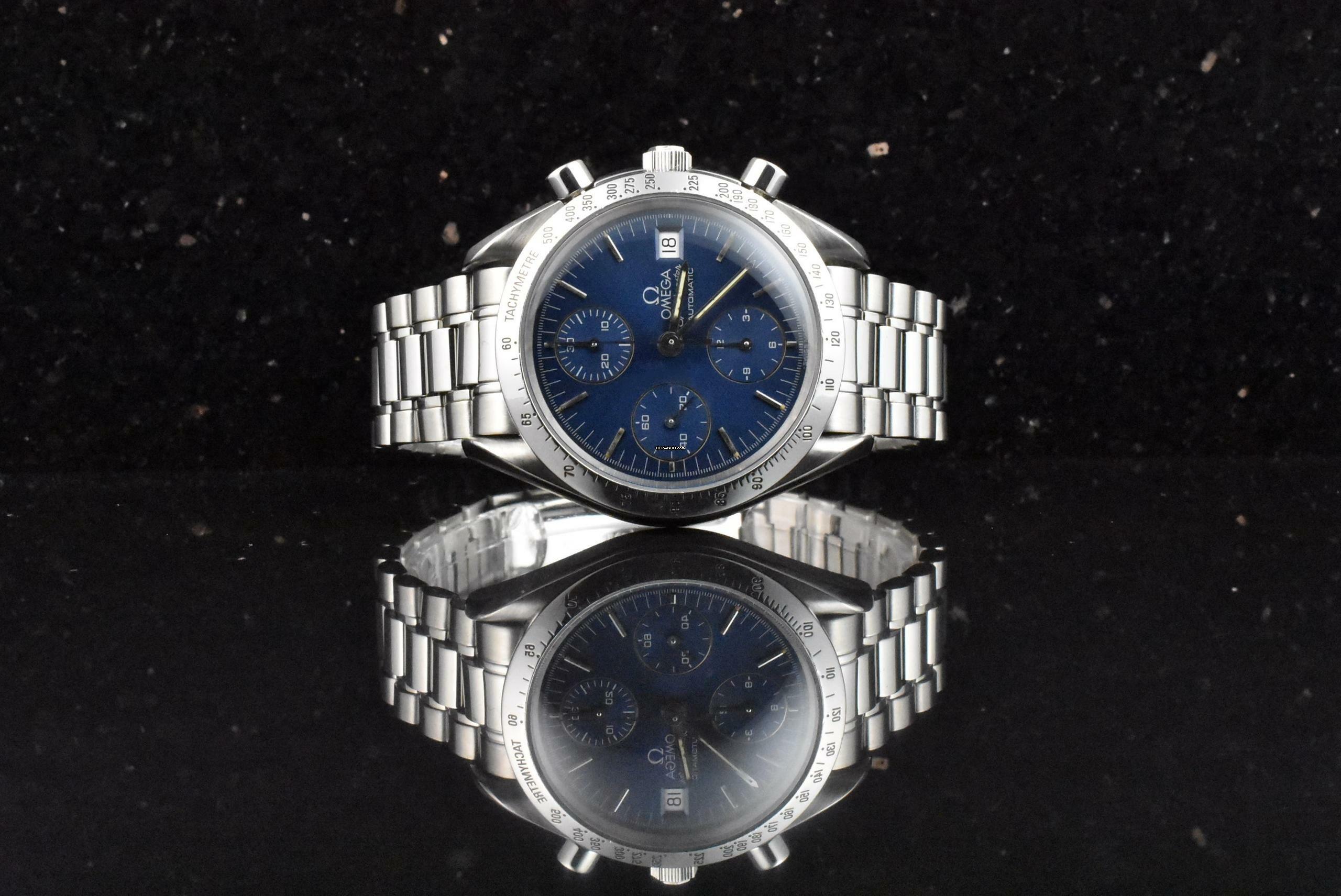 Thumbnail von Omega Speedmaster Date Automatic 39MM 35118000 Blue Dial Vintage 1994