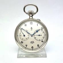 Thumbnail von GUB Glashütte Taschenuhr B-Uhr Marine-Beobachtungsuhr 900/000 Silber