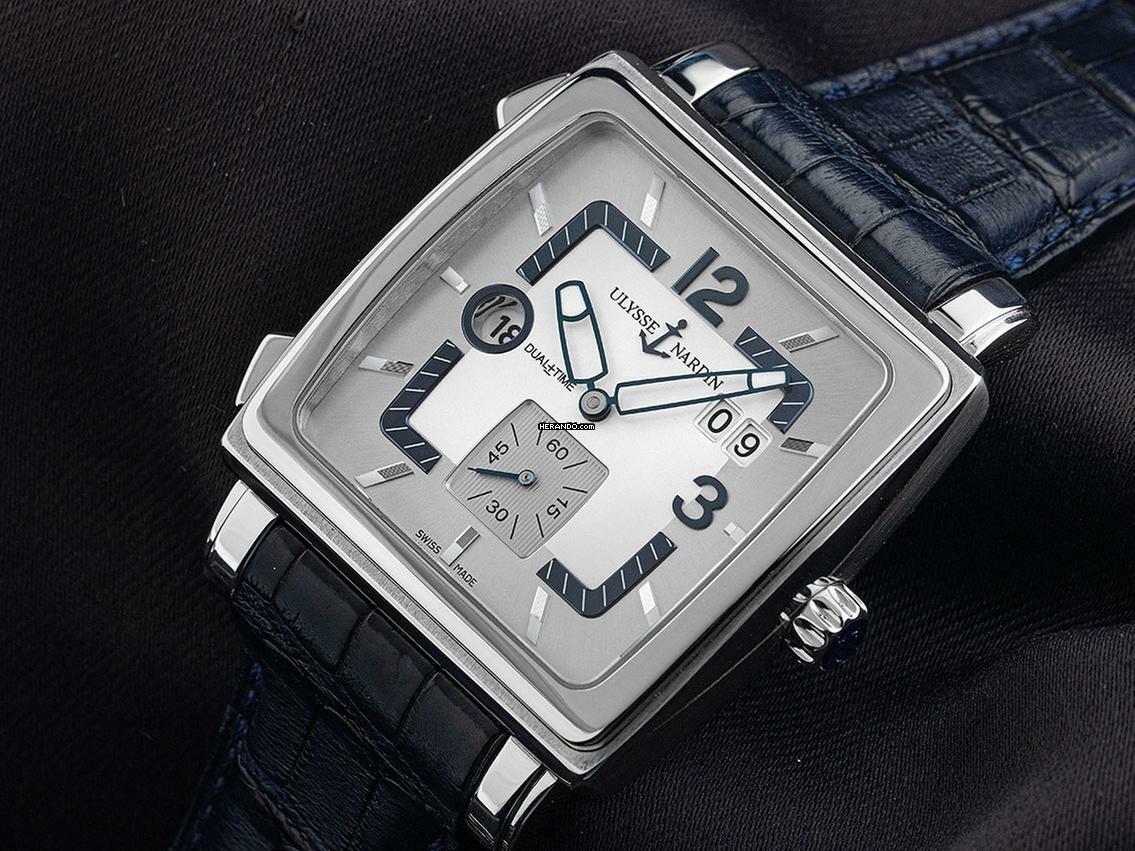 Thumbnail von Ulysse Nardin Quadrato Dual Time GMT Ref.243-92 2006 Full Set wie Neu Vintage