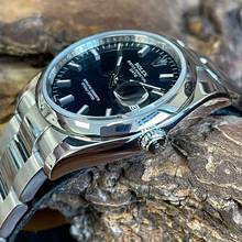 Thumbnail von Rolex Oyster Perpetual Date Date 34 Stahl - blaues Blatt - Ref. 115200