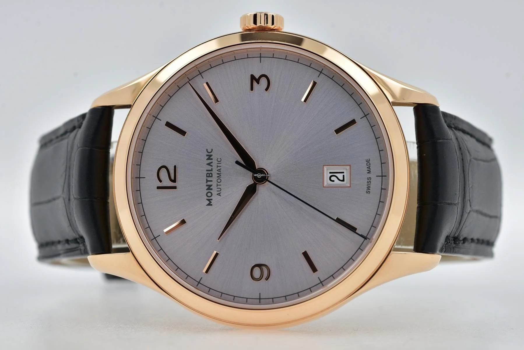  Montblanc Heritage Chronométrie 18k Rose Gold Silver Dial 114869 