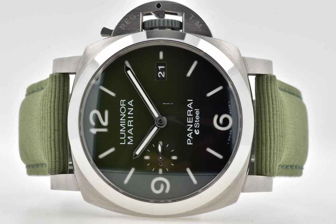  Panerai Luminor Marina eSteel Verde Smeraldo PAM 1356 Green Dial 
