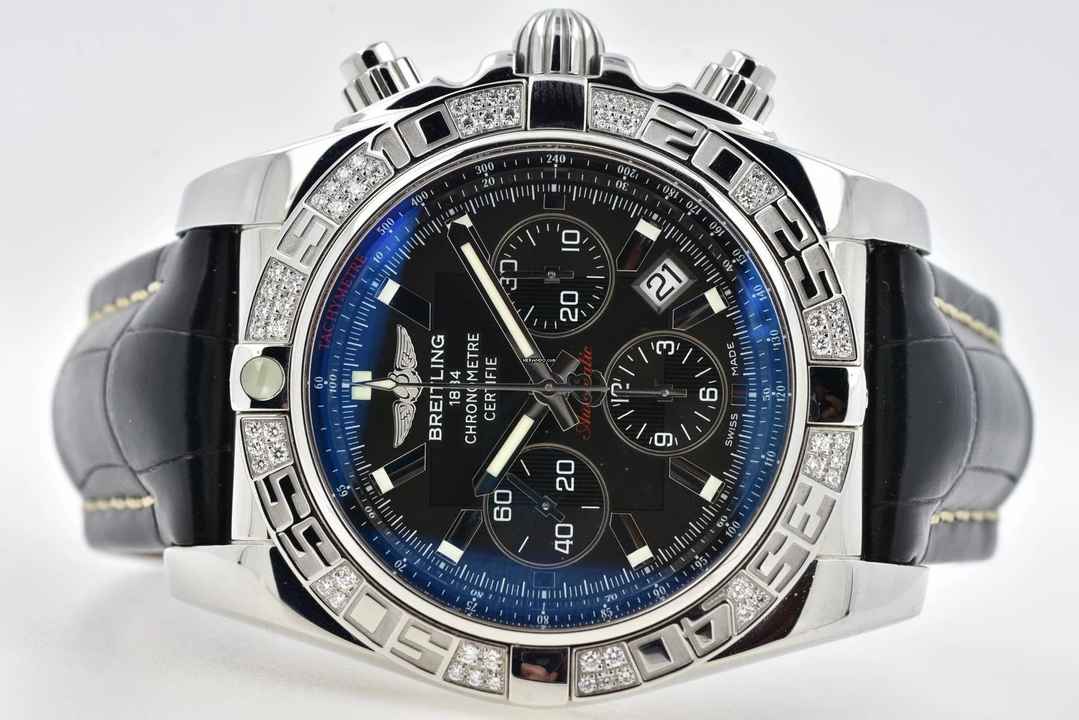  Breitling Chronomat 44 B01 AB0110AA Chronograph Diamond Bezel 