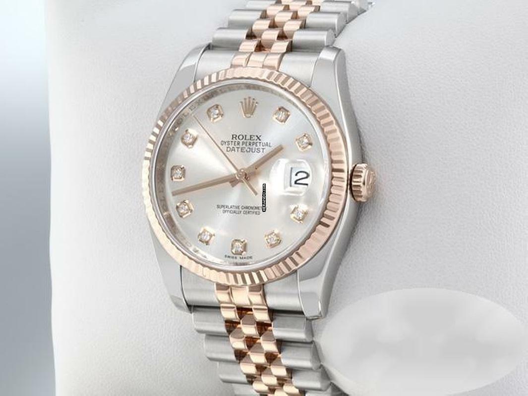 Rolex Datejust 36 36mm 116231 2011 Stahl Rosegold 750 Diamanten Automatik Stainless Steel 18kt Rose Gold Jubilé-band Chronometer Oyster