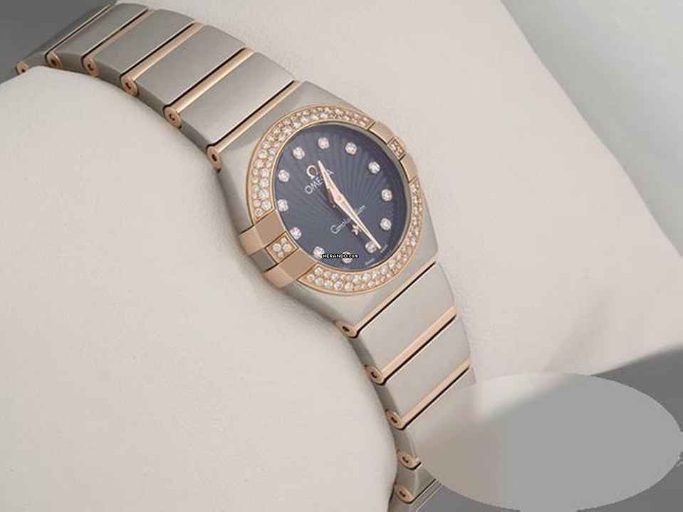  Omega Constellation Edelstahl Rosegold 750 Diamanten 123.24.24.60.53.001 Steel 18kt Rose Gold Blue Dial 