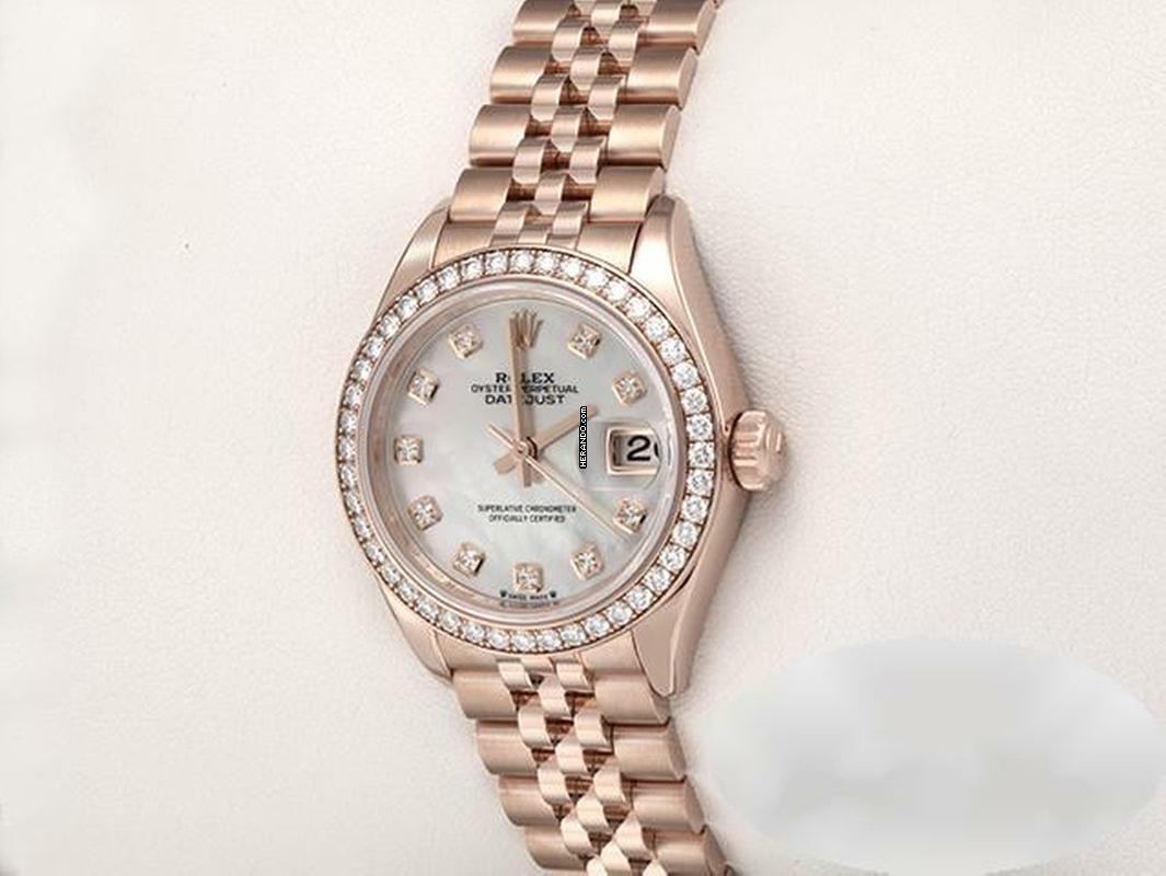  Rolex Lady-Datejust 28 279135 Rbr Rosegold 750 Perlmutt Diamanten Automatik 18kt Rose Gold Jubilé-band Chronometer Oyster Mop 