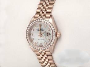Thumbnail von Rolex Lady-Datejust 28 279135 Rbr Rosegold 750 Perlmutt Diamanten Automatik 18kt Rose Gold Jubilé-band Chronometer Oyster Mop