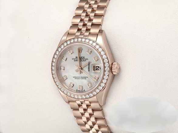  Rolex Lady-Datejust 28 279135 Rbr Rosegold 750 Perlmutt Diamanten Automatik 18kt Rose Gold Jubilé-band Chronometer Oyster Mop 